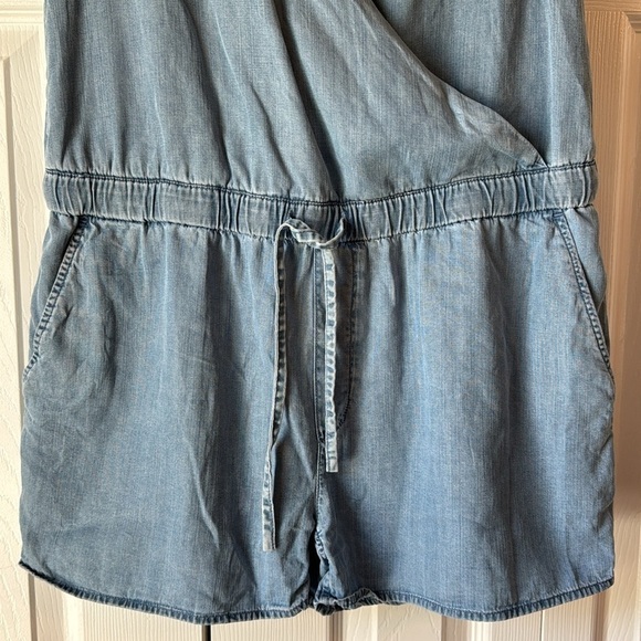 Allsaints Penny Playsuit Denim Color Surplice V-neck Romper size 6 - Picture 7 of 16